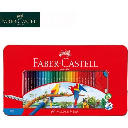 Faber Castell 24/36/48/60/72 Watercolour Pencils Drawing Natural Wood Colored Pencils For Art Painting Sketch Supplies 115949