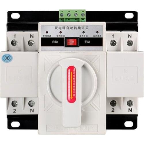 English version 110V/220V ATS dual power automatic transfer switch mains power generation fire protection transfer switch 2P 63A