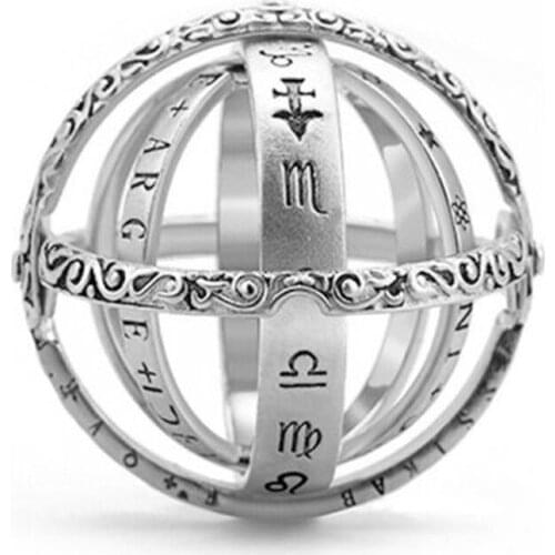 Astronomical Sphere Ball Ring Foldable Cosmic Finger Ring Band Fashion Jewelry