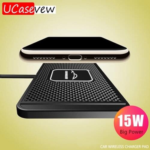 15W Qi Wireless Charger Car Charger Car Charging Stand Wireless Charging Dock Pad For Xiaomi Smartphone Anti-Slipping Shock Pad