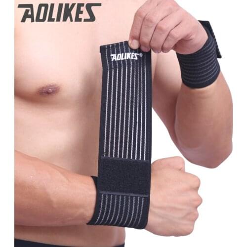 1pc AOLIKES cotton fitness elastic bandage hand wrist strap wrap sport wristband support gym wrist protector carpal tunnel