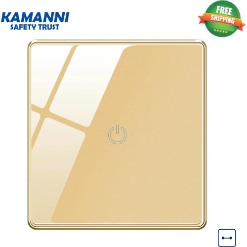 Kamanni Touch On Off Switch Black/Gold/White/Green 4 Colors 1 Gang 1 Way Switches 1/2/3/4 Gang 1/2 Way Glass Panel Touch Switch