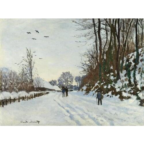 The Road to the Farm of Saint-Simeon in Winter of Claude Monet art oil paintings Canvas reproduction hand-painted