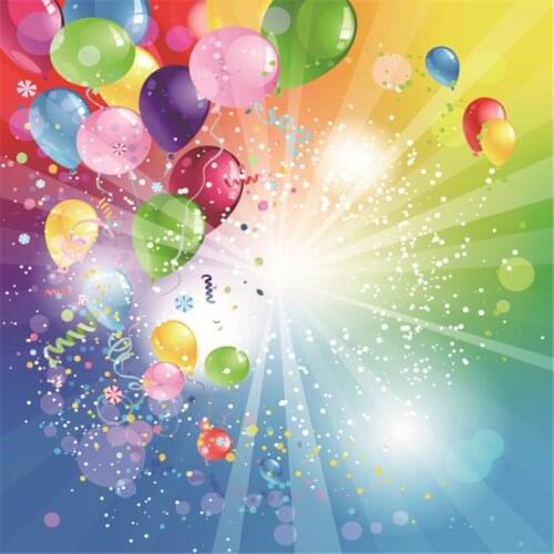 VinylBDS Photographic background Party balloons colored beams studio No creases backdrops kids christmas 8x12ft