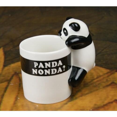 Lovely Panda Ceramic Milk Mug Creative Coffee Cup with Handle Novelty Pencil Holder Promotion Gift SH794