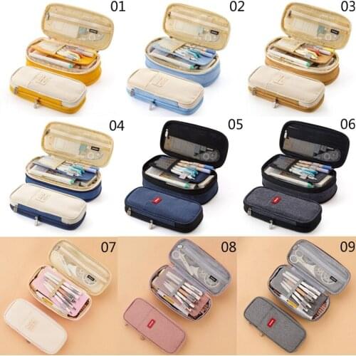 Classic Pocket Pen Pencil Case Multifunctional Fold Canvas Stationery Storage Bag Organizer For Cosmetic Travel Student