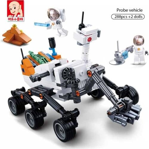 Sluban 288Pcs Space Station Lunar Probe Model Building Blocks Shuttle Satellite Cosmonaut Figures Assembly Bricks Children Toys