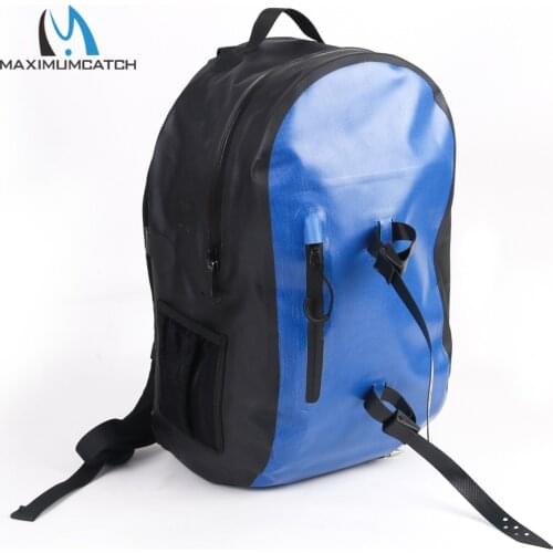 Maximumcatch 100% Waterproof Fsihing Backpack Dry Fishing Bag 25L Ultra-durable 840D with YKK Waterproof Zipper with Tube Holder