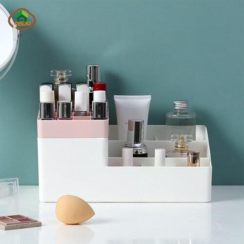 MSJO Makeup Box Set Organizer for Women Plastic Makeup Tool Lipstick Holder Bathroom Desktop Cosmetics Organization Storage Box