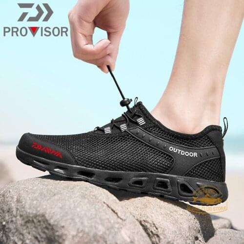 DAIWA Fishing Shoes Mens Breathable Mesh Hollow Upstream Fishing Shoes Outdoor Leisure Sports Hiking Hiking Shoes