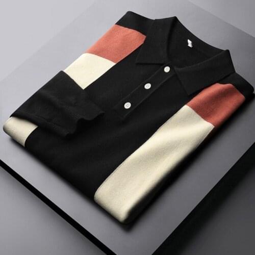 Classic Autumn Winter Male Sweaters Luxury Contrast Color Geometric Jacquard Casual Mens Sweaters Fashion Fit Man Sweaters