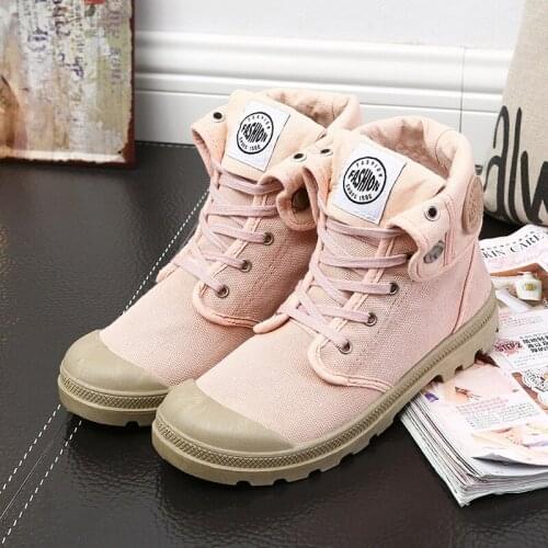 Non-Slip Wear-Resistant Ladies Popular High-Top Womens Shoes Outdoor Sports Shoes flat Bottom Fashion Military Boots