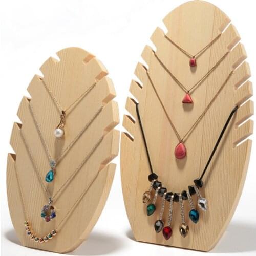 Novelty Wooden Jewelry Display Bust with Easel for 5 Pendant Necklaces
