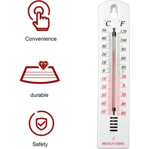 Plastic Wall Hung Thermometer Outdoor Garden Garage Indoor House Office Room Garden Greenhouse Temperature Test Tool