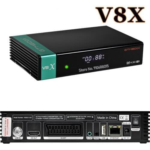 Receptor gtmedia V8X FTA satellite receiver DVB-s2/S2X full hd h.265 same gtmedia V7 s2x with USB wifi free upgrade V8 nova V7s