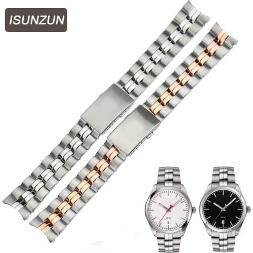 ISUNZUN Top Standard Stainless Steel Watch Strap For Tissot 1853 PR100 T101.410 T101.417 Male 20mm Width Quartz Watch Strap