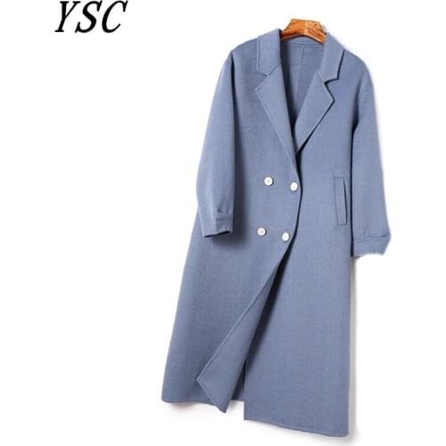 Handmade New design high quality Double face fabric Wool Coat Doll Collar Loose Thickening coat Sleeve Button back decoration