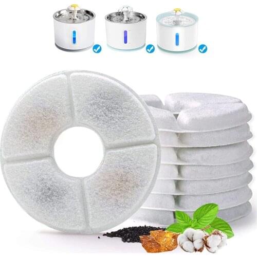 Replacement Activated Carbon Filter for Dog Automatic Feeders Cat Water Drinking Fountain Replaced Filters Pet Round Dispenser