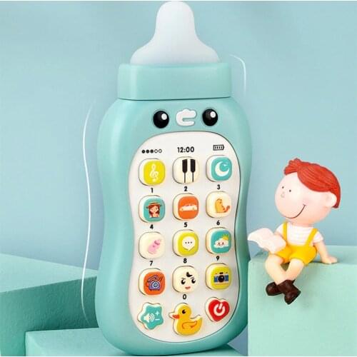 2021 Baby Pacifier Simulation Music Mobile Phone Toys Infant Bottle Soft Teether Bite Baby Early Education Boy Girl Toy 0-1 Year