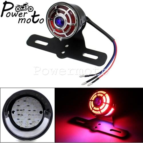 Motorcycle 12V SMD LED Taillight Cafe Racer Vintage Tail Brake Stop Lamp Licence Plate Bracket for Harley Sportster Chopper