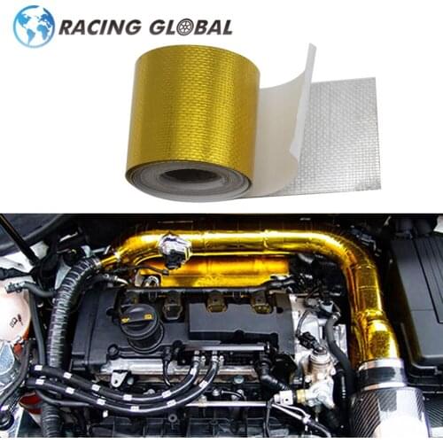 ALCON-Motorcycle High Heat Insulation Aluminium Foil Wrap Exhaust Header Pipe Tape Cloth Intake Intercooler 5M/10M