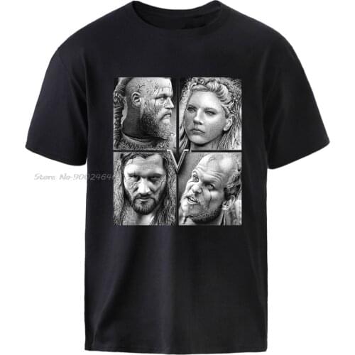 TV Show Vikings Ragnar Lagertha Man Tshirt Man Causal High Quality Cotton Work Tops Summer Short Sleeve Sportswear Tee