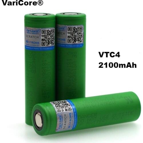 VariCore New 100% Original 3.6V 18650 US18650VTC4 2100mAh High drain VTC4 30A Rechargeable battery Free shipping