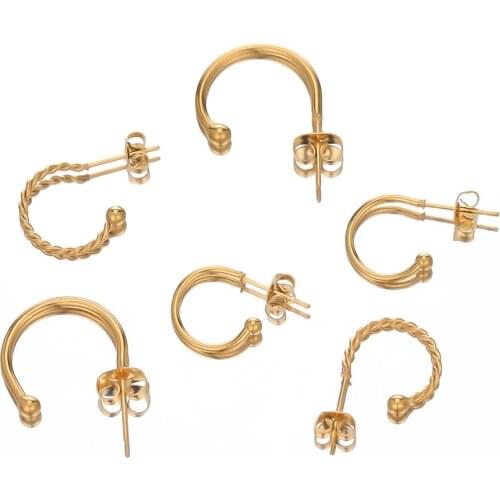 10pcs Stainless Steel Earring Clasps Hooks Connector for DIY Jewelry Making Accessories Crafts Dangle Hoop Earrings Findings