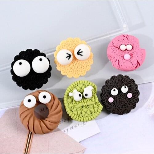10-50 Pcs Cartoon Eye Biscuit Resin Scrapbook DIY CraftS Phone Shell Patch Arts Hair Accessories Embellishments Cookies Food Toy