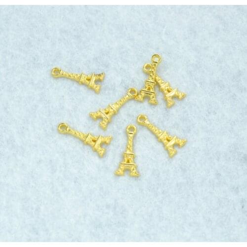 100pcs Gold color Eiffel Tower Charms Necklace Pendant Bracelet Jewelry Making Handmade Crafts diy Supplies 18*8mm E5