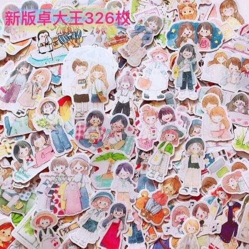 326pcs/lot kawaii Stationery Stickers Vintage Girl Diary Planner junk journal Decorative Scrapbooking DIY Craft Stickers