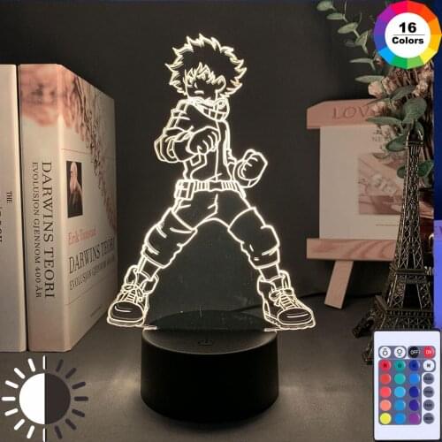 3d Lamp Izuku Midoriya Figure Kids Bedroom Nightlight Led Touch Sensor Room Lighting Anime My Hero Academia Gift Led Night Light