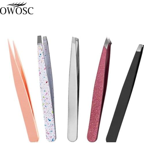 OWOSC 4PCS Wholesale False Eyelash Tweezers Stainless Steel Eyebrow Extension Hair Removal Beauty Makeup Tools Custom Your Logo