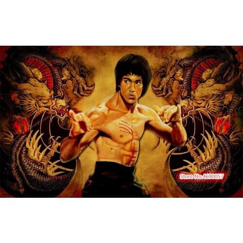 DIY Diamond Painting Cross Stitch People Kung Fu Superstar Bruce Lee Crystal Needlework Diamond Embroidery Complete Decorative