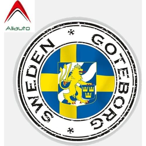 Aliauto Personality Car Sticker Sweden Goteborg Helmet Motorcycle Waterproof Sunscreen Anti-UV Decal Accessories,12cm*12cm