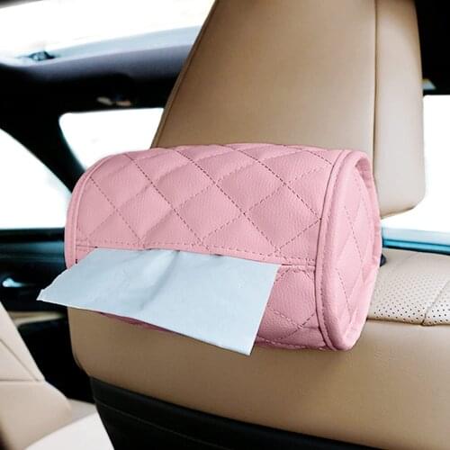 Car Tissue Boxes Portable Rhomboid Patterns Paper Towel Box Holder Tissue Bag Storage Case for Vehicle Home Office Auto Storage