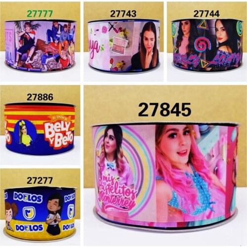 Free shipping 50 yard cartoon printed grosgrain ribbon 27845