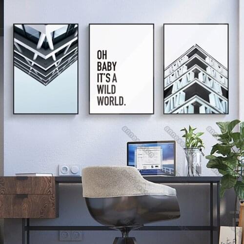 Modern Style Canvas Painting Poster City Buildings Photograph Quota Oh Baby Its a Wild World Poster for Home Rooms Wall Decorat
