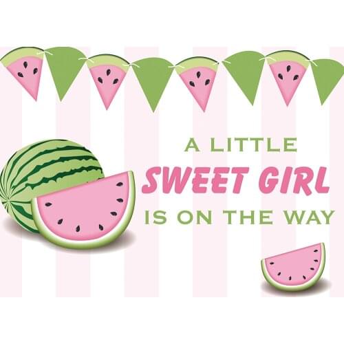 Girl Baby Shower Party Backdrop A Little Sweet Girl Is On The Way Babyshower Photo Backdrop Sweetie Watermelon Background Banner