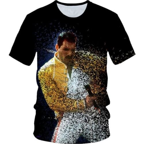 Queen 3D Print T-shirt Rock Band Streetwear Singer Freddie Mercury T Shirt Men Women Fashion O-Neck Tees Harajuku Tops Clothing
