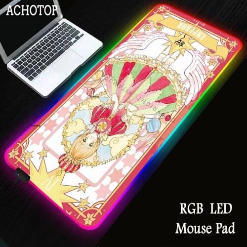 Cardcaptor Sakura Rgb Led Mouse Pad Gaming Play Mats Gaming Setup Mesa Gamer Backlit PC Mat Republic of Gamers Mouse Mat