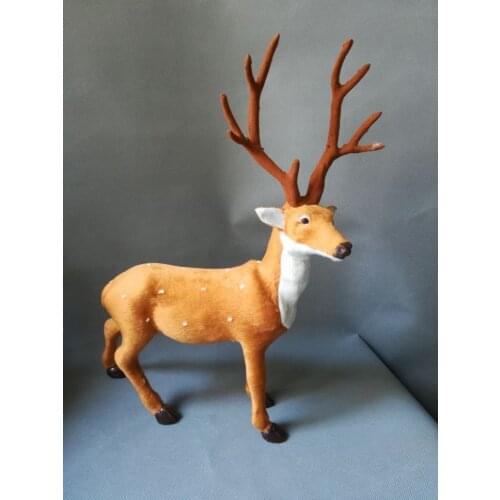 Simulation sika deer plastic&furs deer hard model large 36x45cm, home party prop decoration Christmas gift b1404