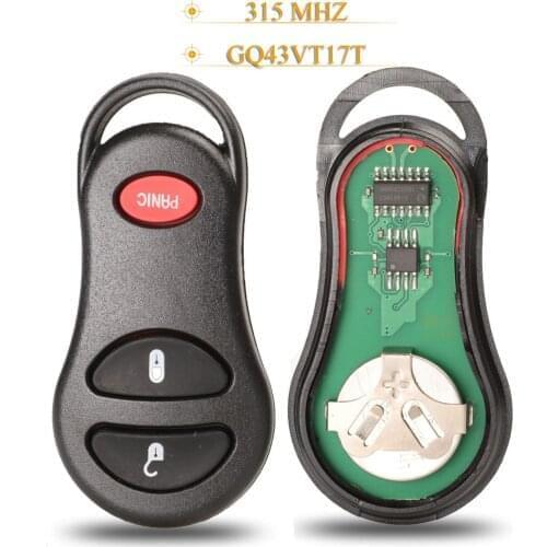 Kutery 3 Buttons Smart Remote Car Key Fob 315Mhz For Jeep Dodge Caravan Dakota Durango Chrylser GQ43VT17T
