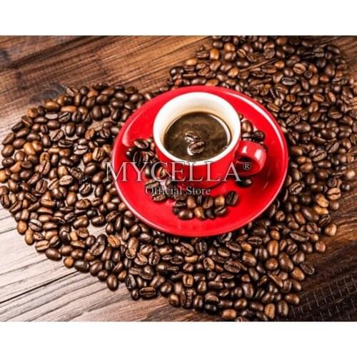 Coffee Cup 5D DIY Diamond Painting Cross Stitch Needlework Full Round Rhinestone Mosaic Diamond Embroidery Christmas Gift Decor