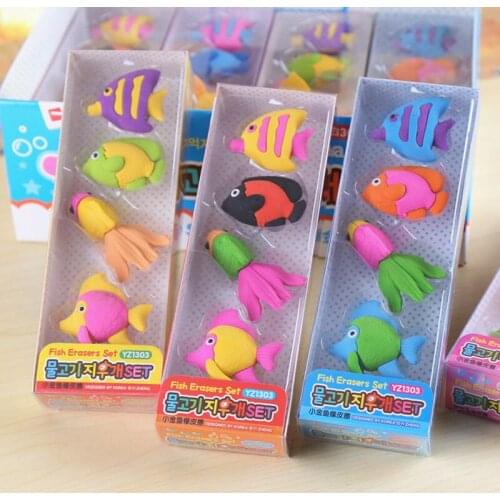 Eraser Exquisite Gift Box Of Small Goldfish Primary Fantastic Cartoon Eraser Set Children Office & School Supplies Stationery