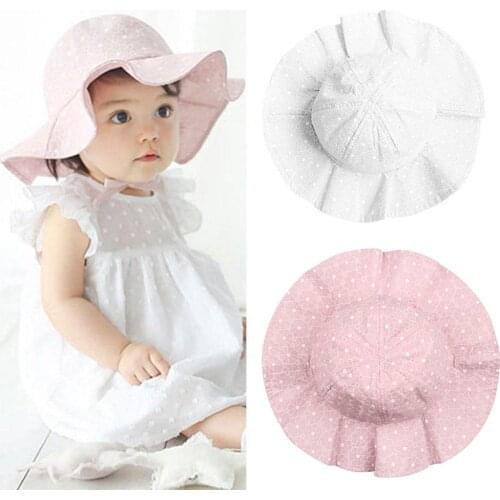 HOT SALES !!! Lovely Toddler Infant Baby Girl Summer Wide Brim Sun Protection Beach Cotton Hat