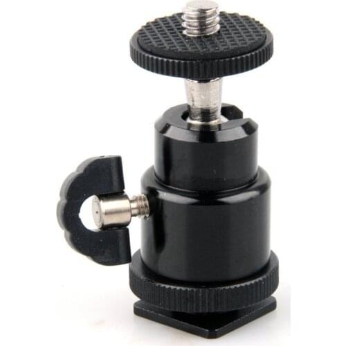 Mini Ball Head 1/4" Mount Adapter To Video Camcorder Hot Shoe For LCD Monitors