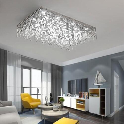 Nordic living room lamp LED simple modern rectangular aluminum creative ceiling lamp warm romantic bedroom art lamp led light