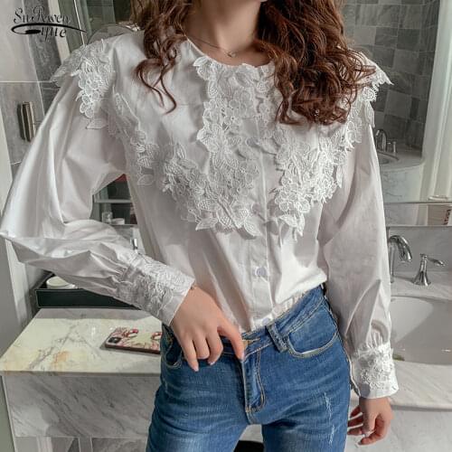 Autumn Spring White Cardigan Blouse Women Office Lady Long Sleeve O Neck Women Shirts Plus Size Ladies Clothing Blusas 12353
