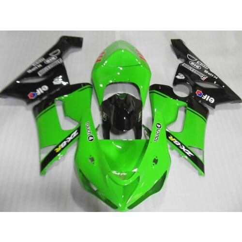 Fit for Kawasaki ZX6R fairings 2005 2006 plastic bodywork set 05 06 ZX-6R Ninja 636 black green fairing kit LK46